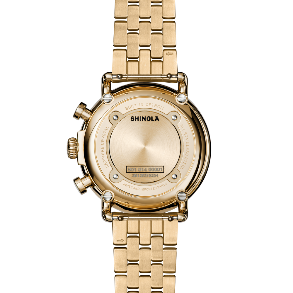 Runwell Chronograph Watch - MOP Gold Bracelet
