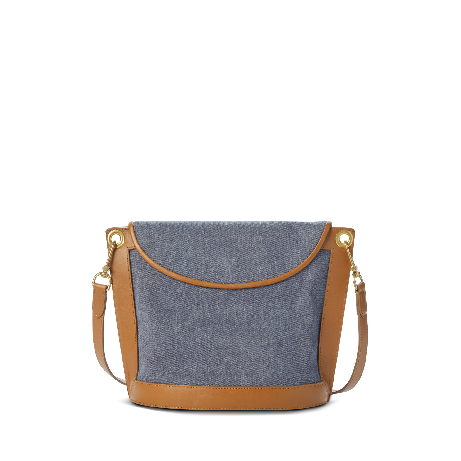 Birdy Bucket Bag Denim/Natural Leather BR - Red / Denim / Burgundy