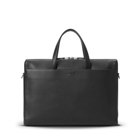 Canfield Briefcase - Black Pebbled Leather