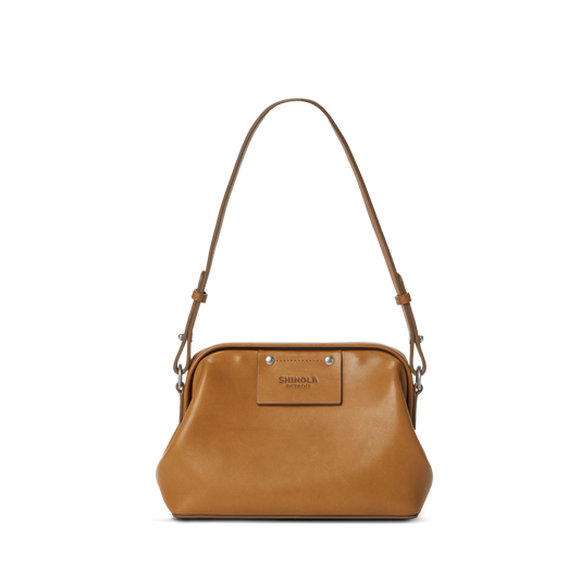 Rivet Frame Shoulder Bag - Tan