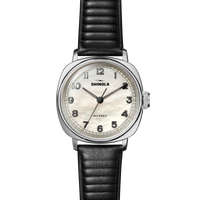 Mechanic Watch - Mother of Pearl/Black Leather Strap