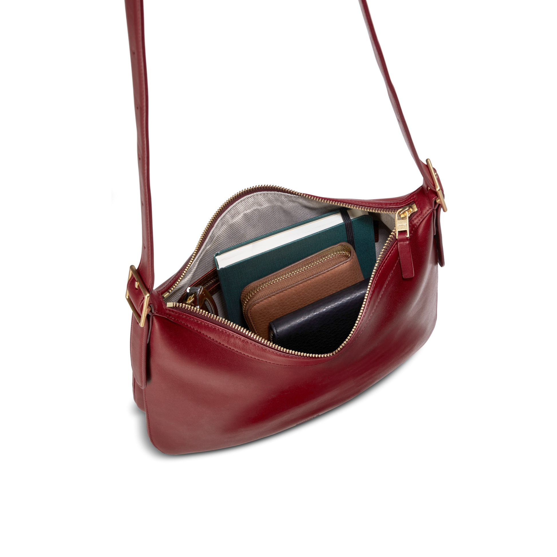 Medium Accordion Crossbody - Ruby