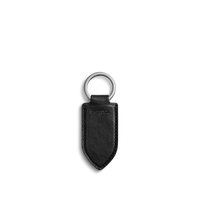 Leather Monogram Key Fob - Black
