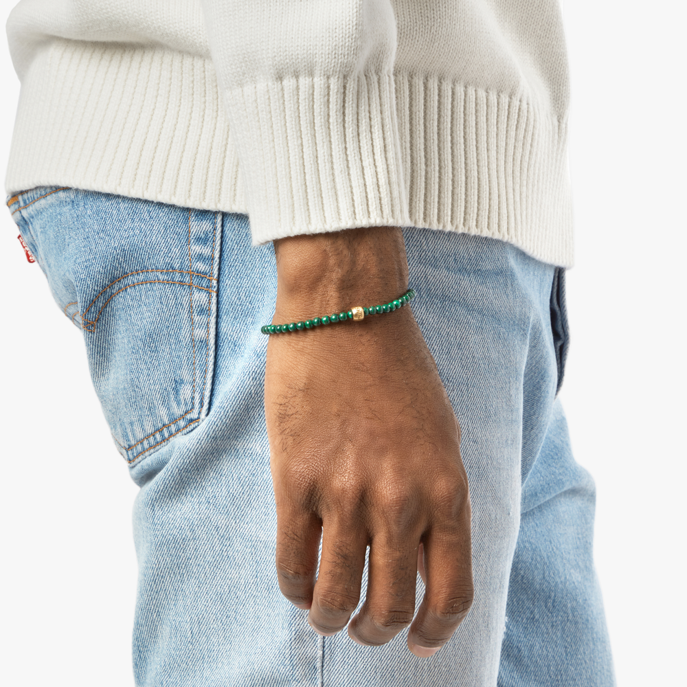 4mm Beaded Bracelet Malachite