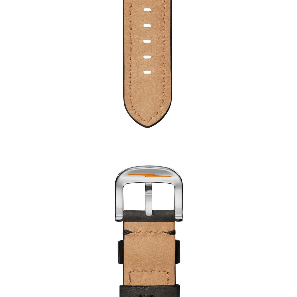 22mm Grizzly Black Leather Watch Strap - Grizzly Black