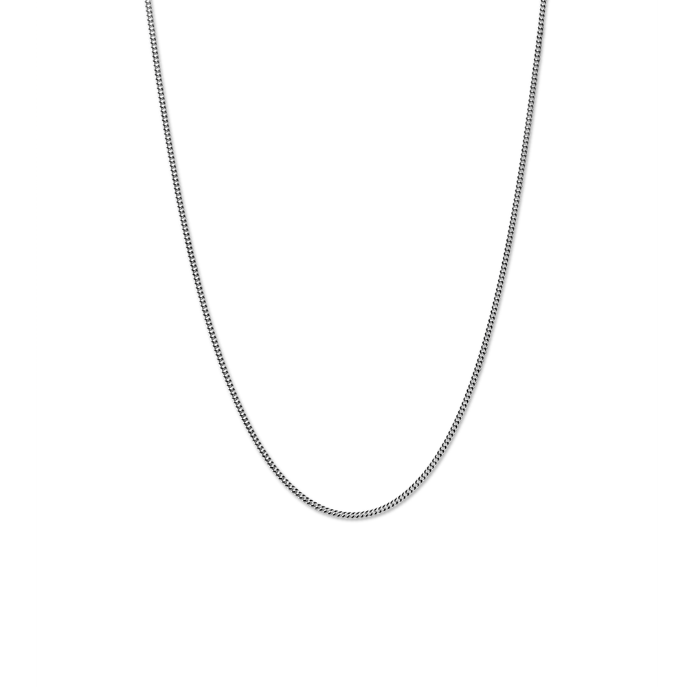 Simple Curb Chain Necklace - Sterling Silver