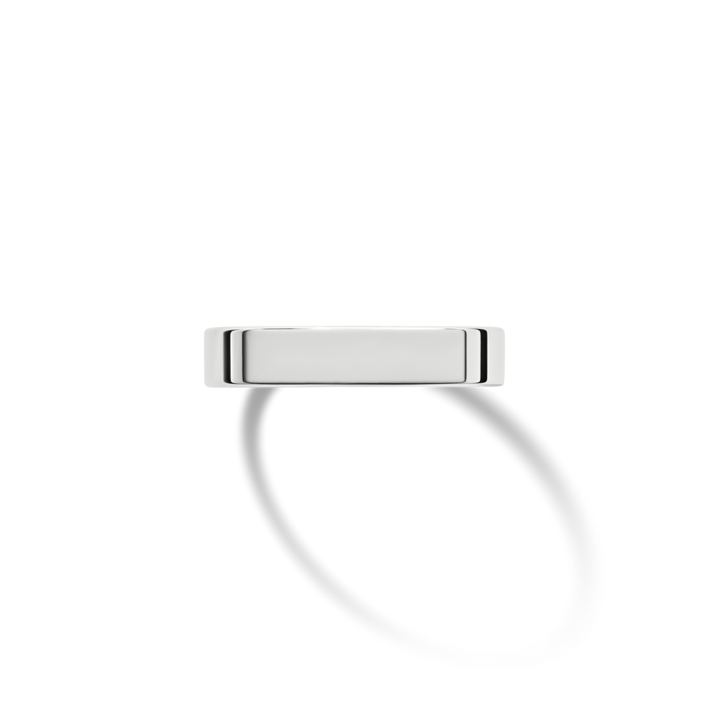 4mm Flat White Gold Band
