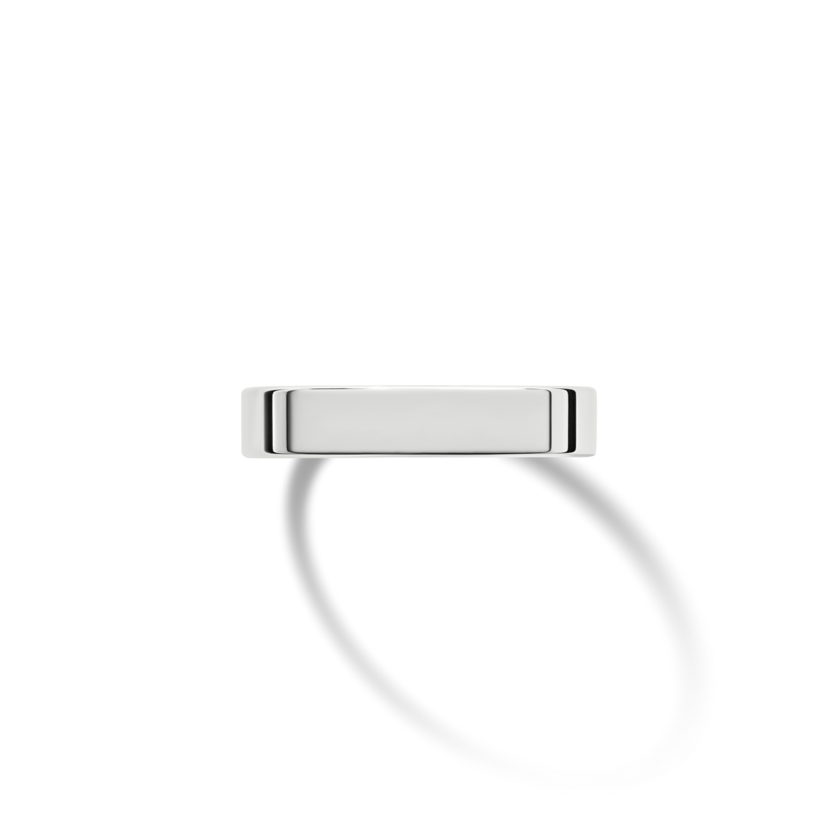 4mm Flat White Gold Band