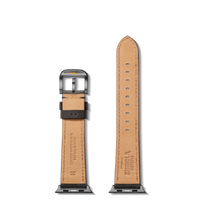 20mm Black Leather Apple Watch Strap - Black