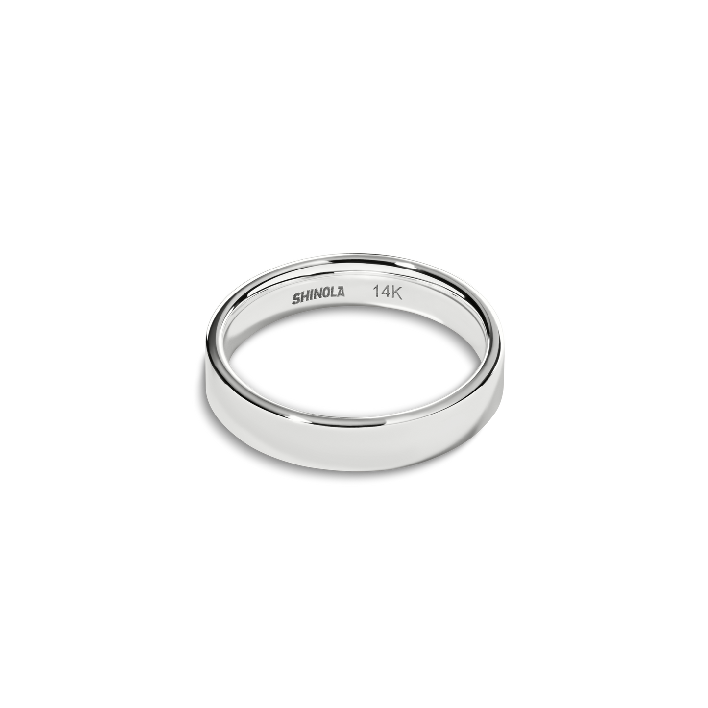 4mm Flat White Gold Band