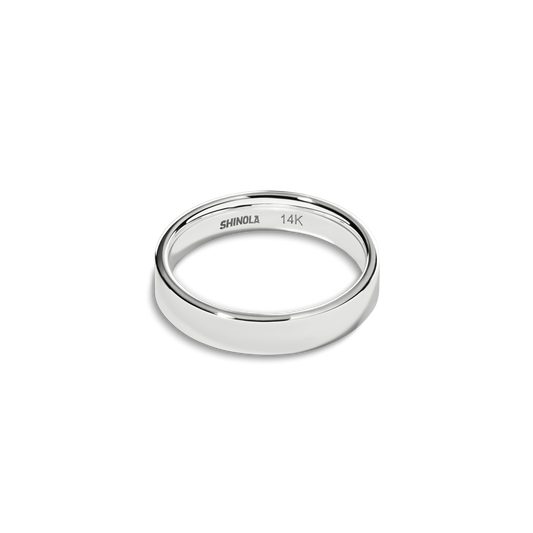 4mm Flat White Gold Band