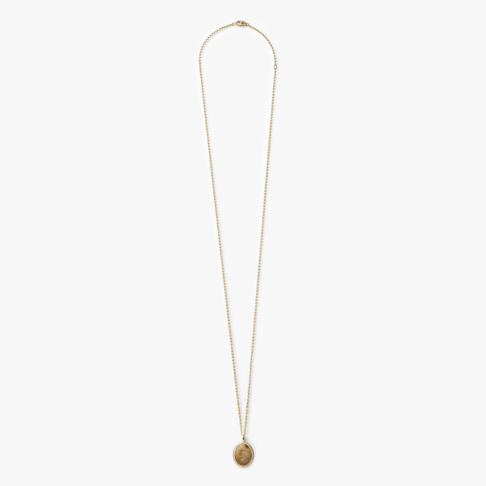 Diamond Pave Petoskey Necklace - Yellow Gold