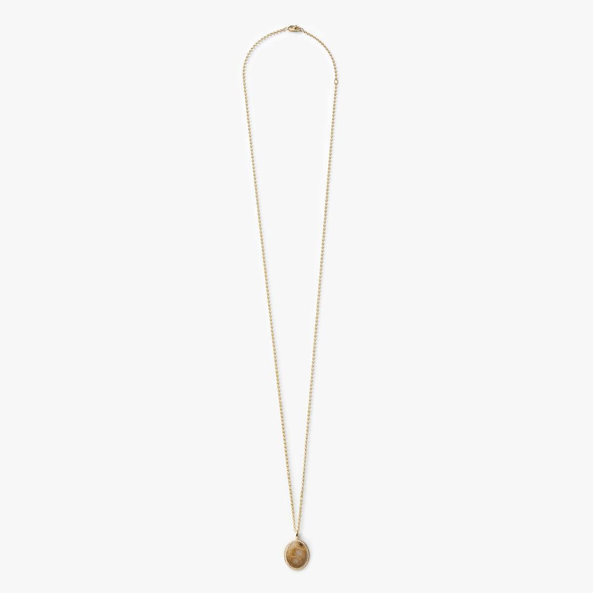 Diamond Pave Petoskey Necklace - Yellow Gold