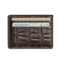 5 Pocket Card Case - Dark Brown Alligator