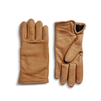 Lined Leather Gloves - Black