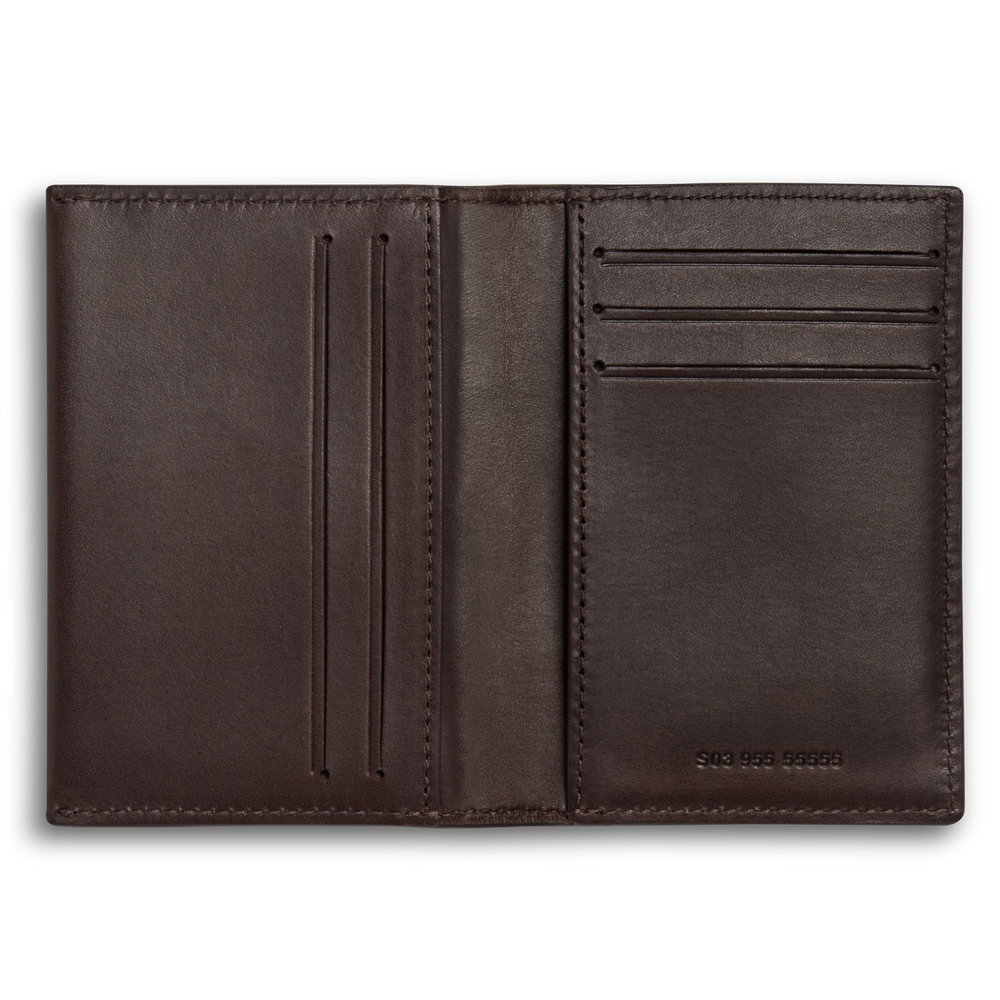 Folded Card Holder Wallet - Dark Brown