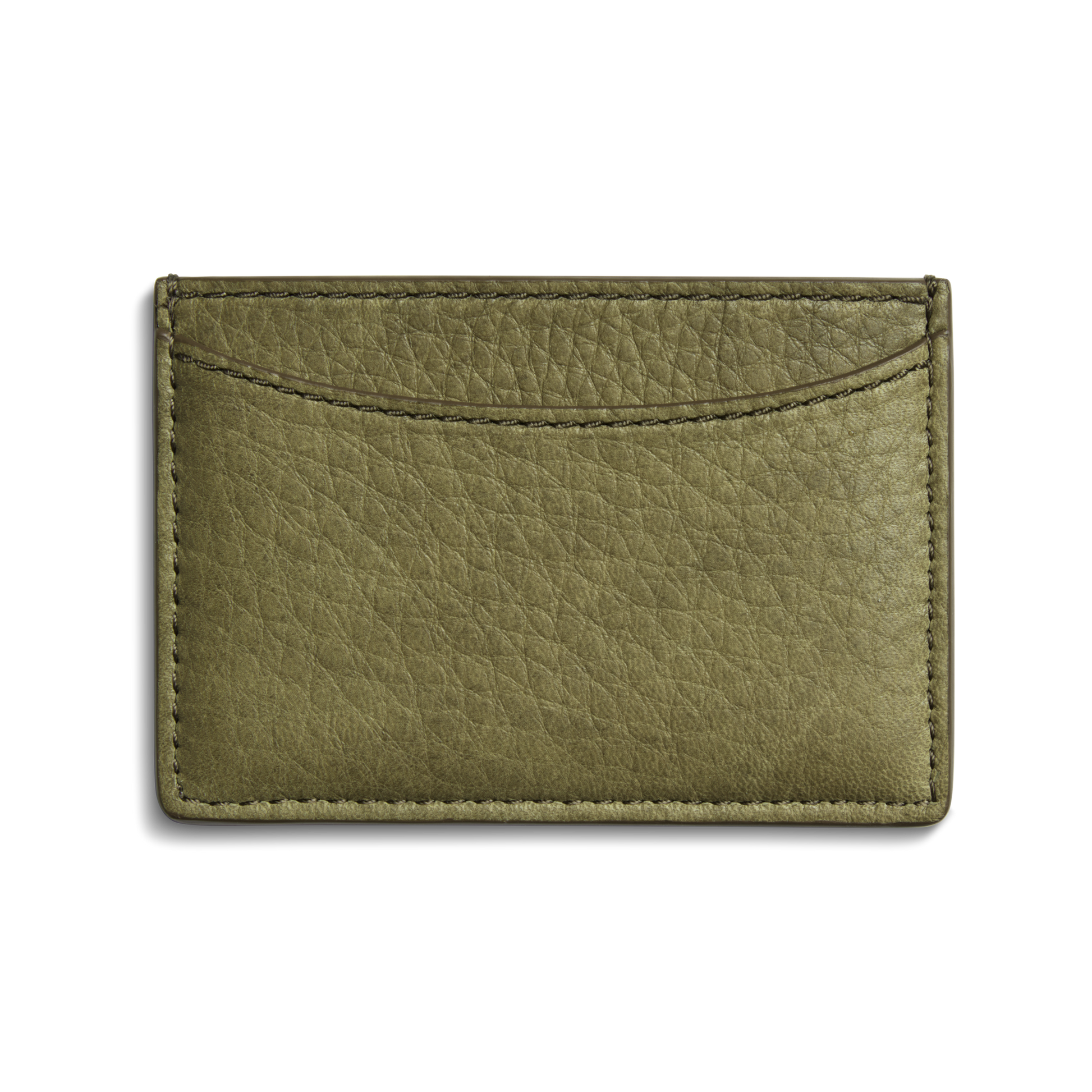 Leather 3 Pocket Card Case - Olive