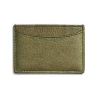 Leather 3 Pocket Card Case - Olive