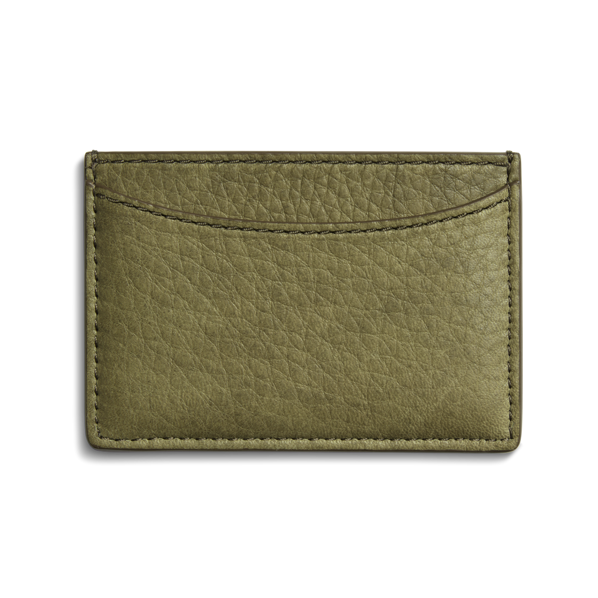 Leather 3 Pocket Card Case - Olive