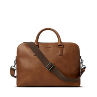 Double Zip Briefcase - Medium Brown