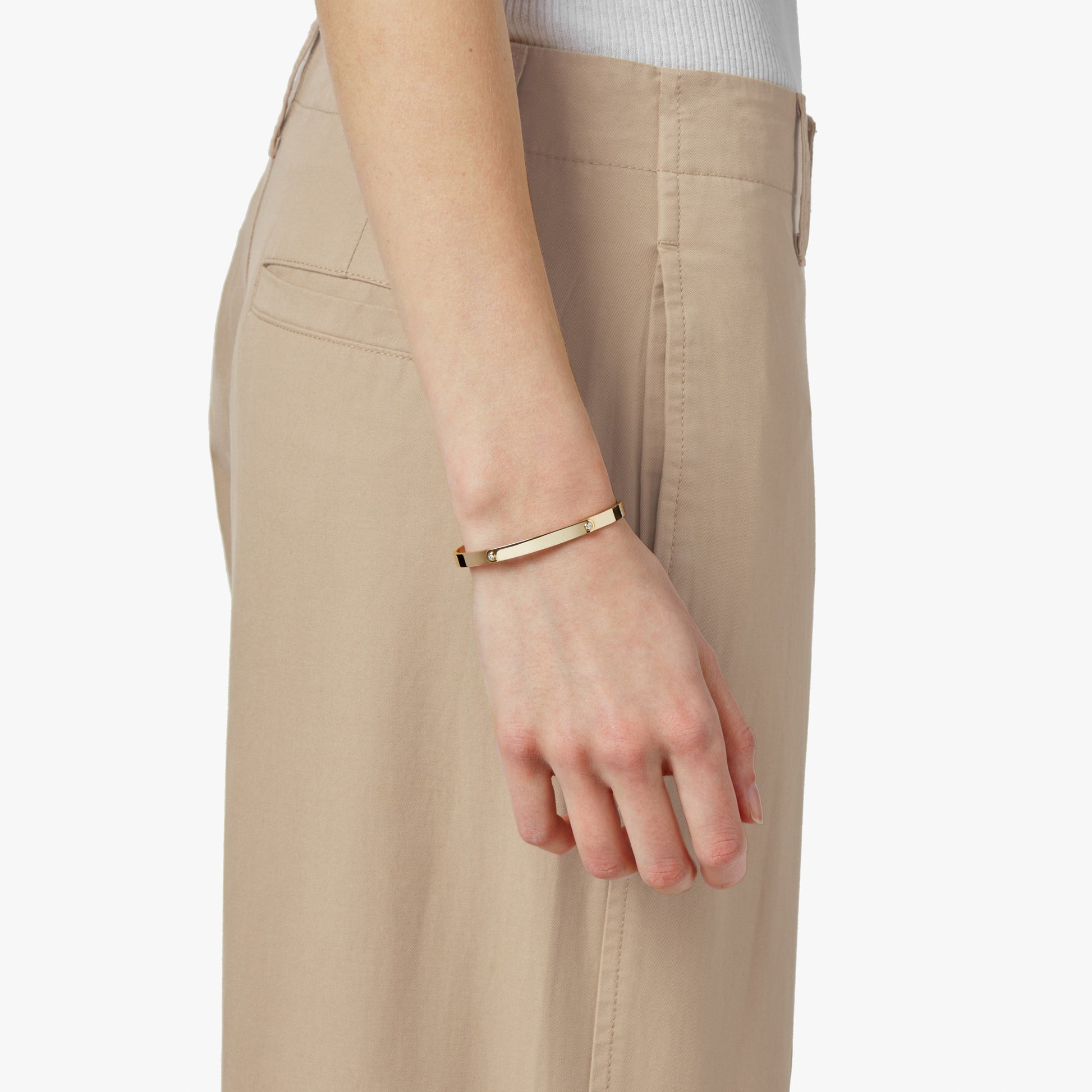 Diamond Rivet Bracelet - Yellow Gold