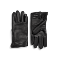 Lined Leather Gloves - Black