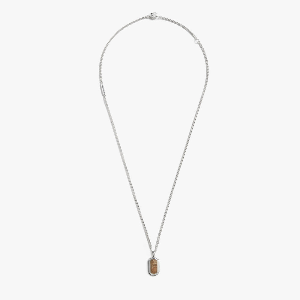 21mm Petoskey Tag Necklace - Sterling Silver