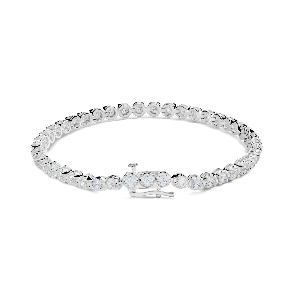 4 Carat 7" Diamond Tennis Bracelet - White Gold
