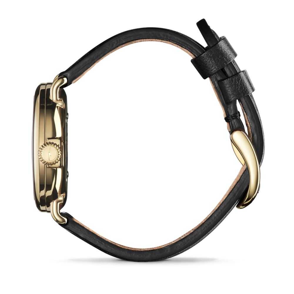 Runwell Watch - MOP Black Leather Strap