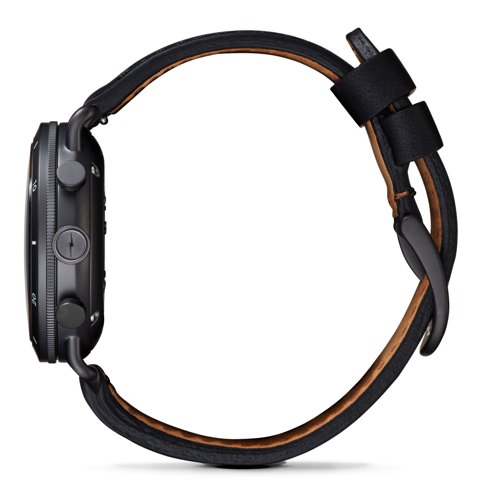 Canfield Sport Chronograph Watch - Black Leather Strap