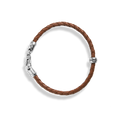 Single Wrap Woven Leather Bracelet - Tan
