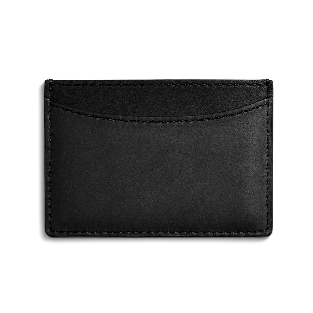 Leather 3 Pocket Card Case - Black