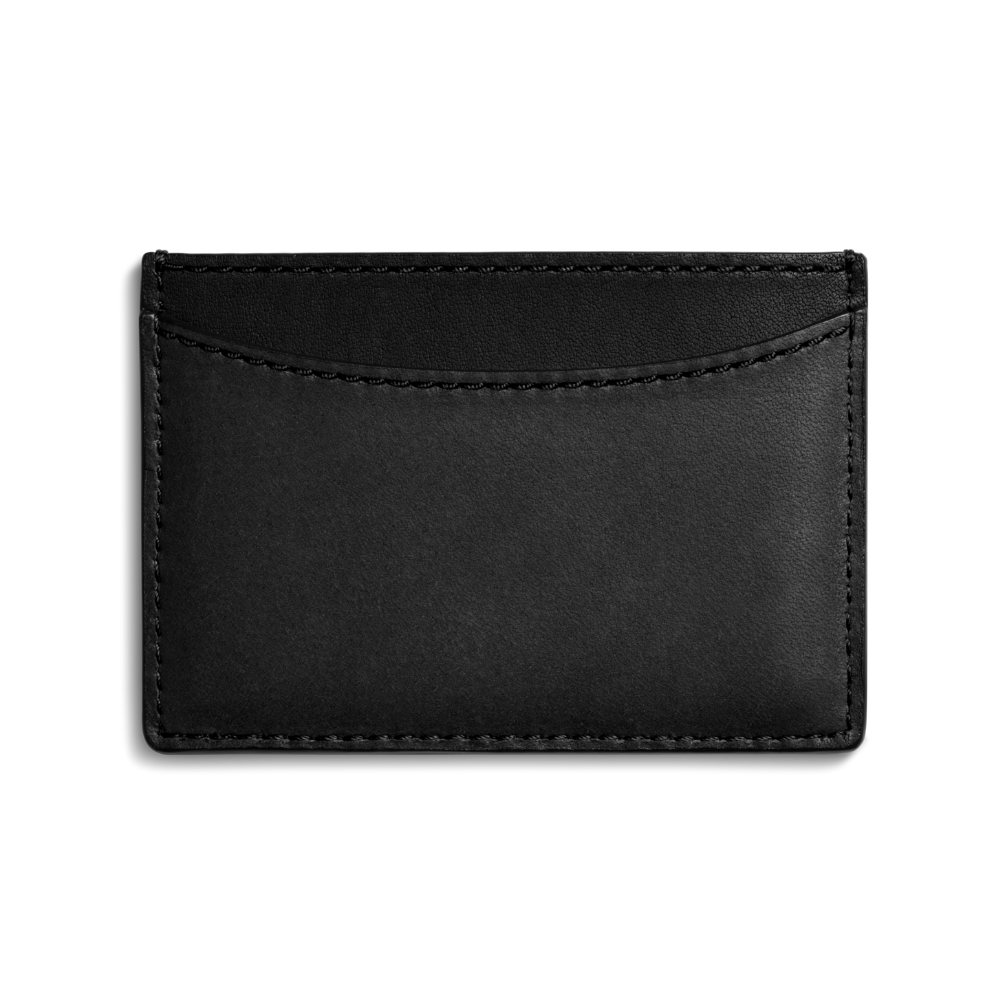 Leather 3 Pocket Card Case - Black