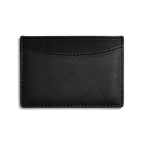 Leather 3 Pocket Card Case - Black