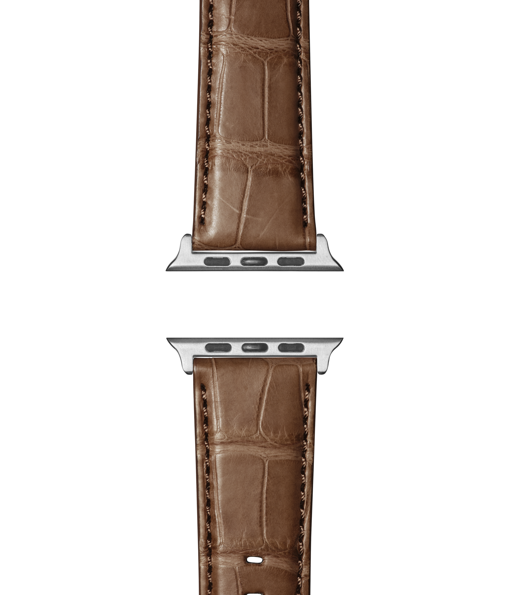 24mm Cognac Alligator Leather Apple Watch Strap - Cognac
