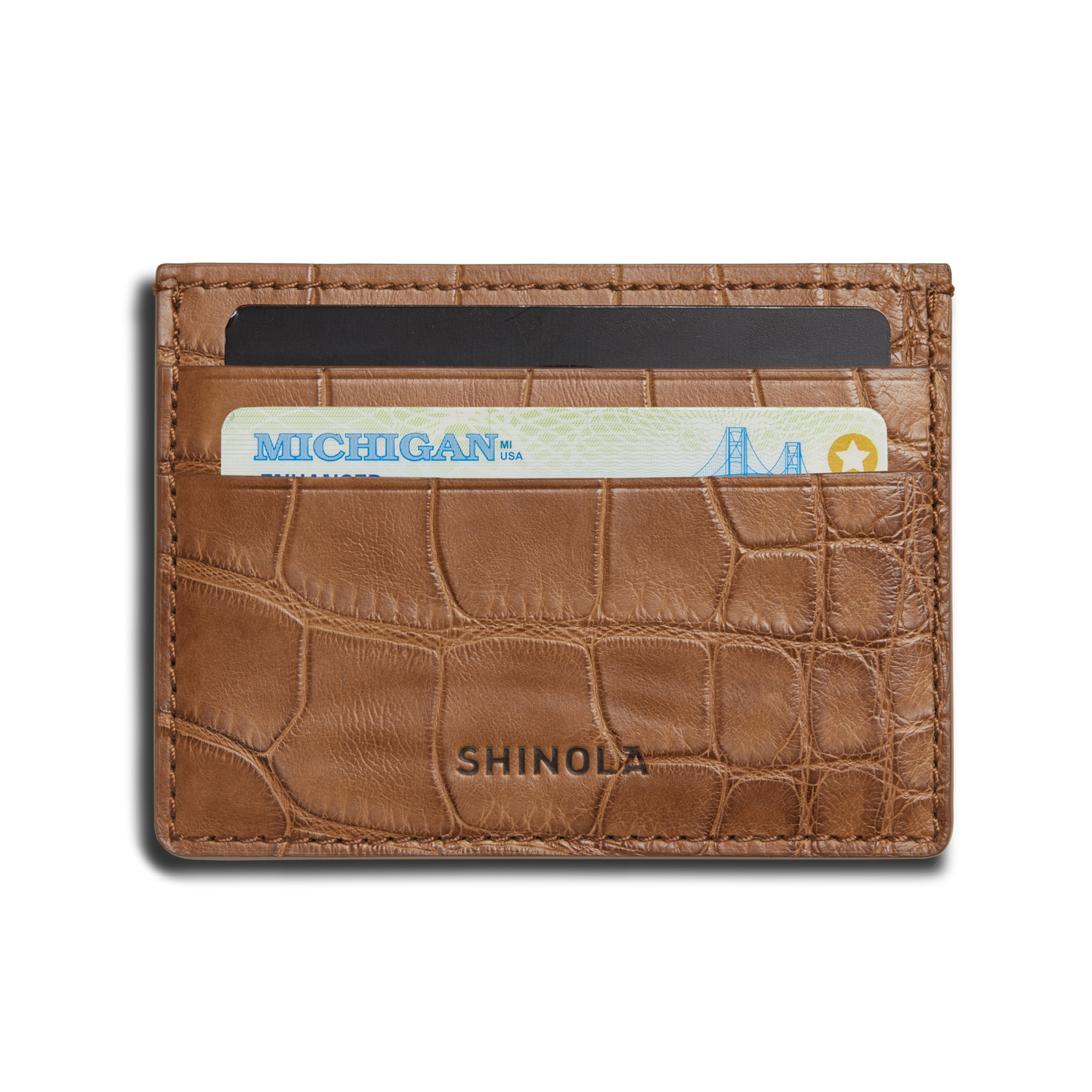 5 Pocket Card Case - Tan Alligator
