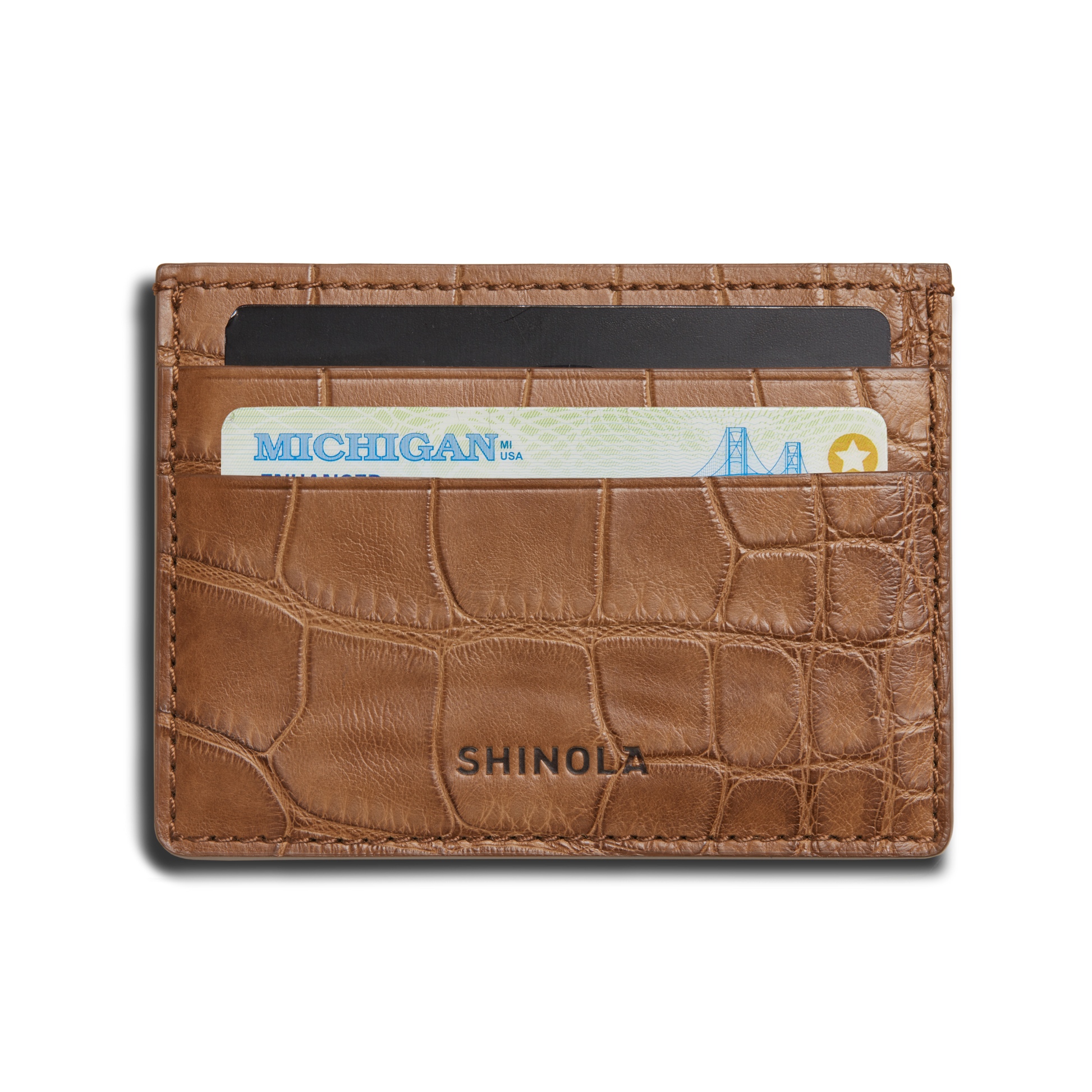 5 Pocket Card Case - Tan Alligator