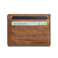 5 Pocket Card Case - Tan Alligator