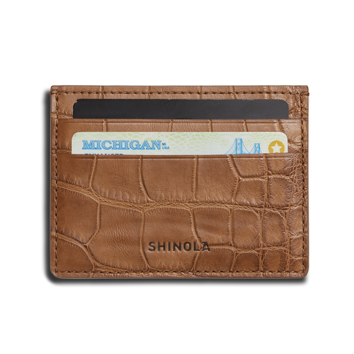 5 Pocket Card Case - Tan Alligator