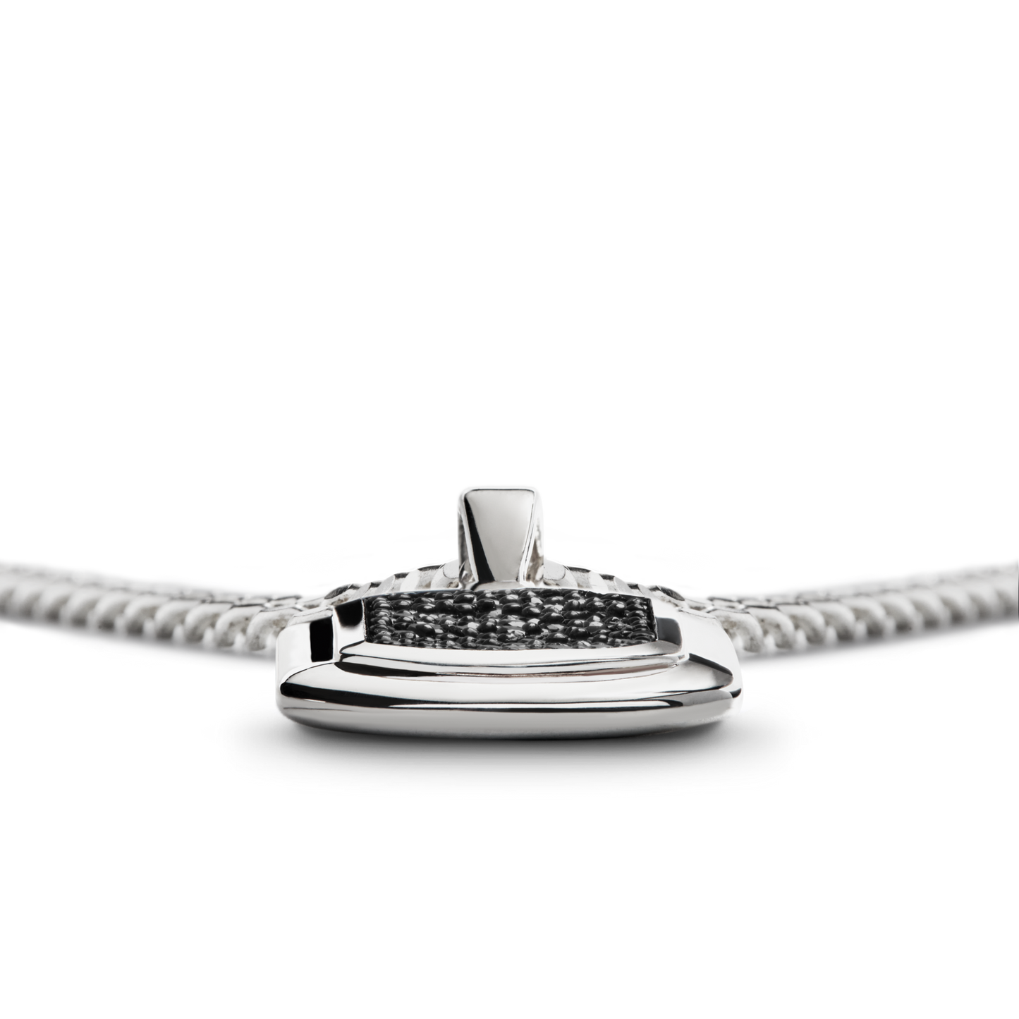 Onyx Tag Necklace - Sterling Silver