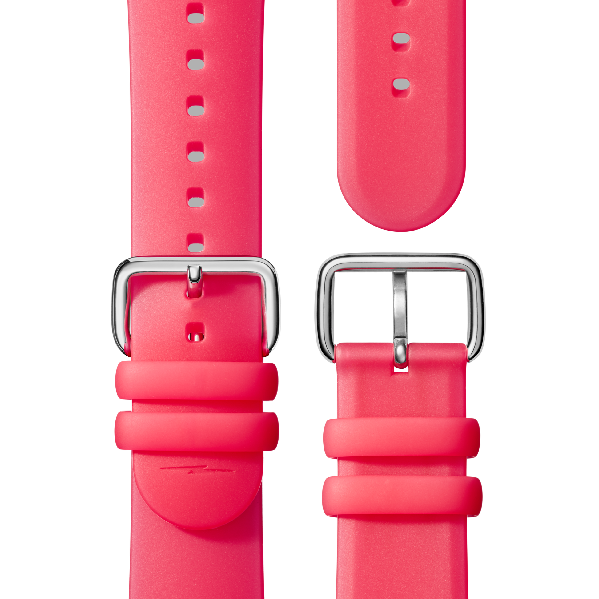 22mm Red Silicone Watch Strap - Red