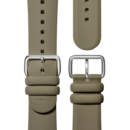 QR Strap: 22/20 Silicone, Sleek Loop, PoSS - Khaki