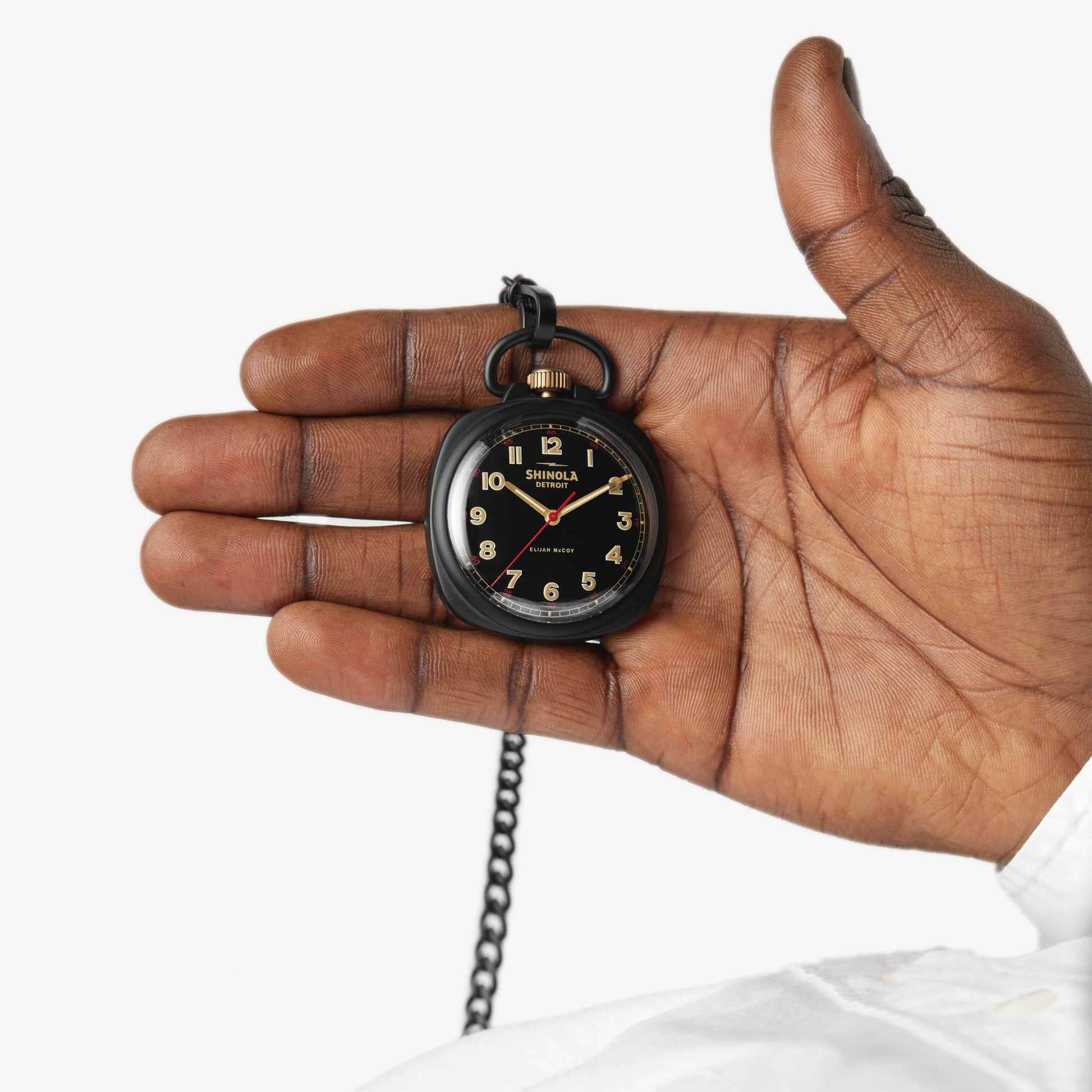 Elijah McCoy Mechanic Pocket Watch - Black