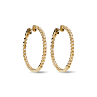 1 Carat Diamond Hoops - Yellow Gold