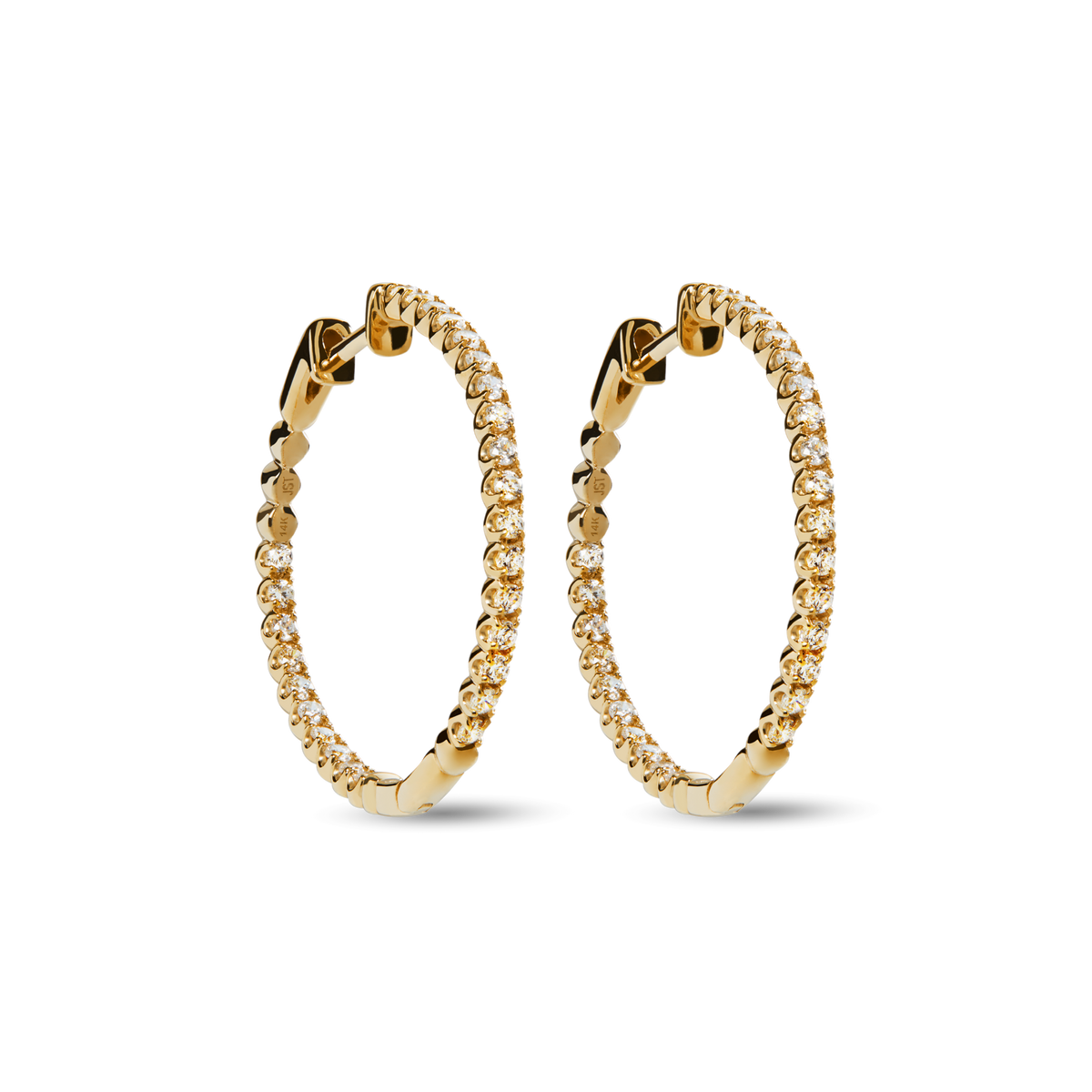 1 Carat Diamond Hoops - Yellow Gold