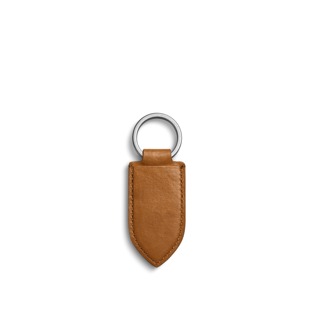 Leather Monogram Key Fob - Tan