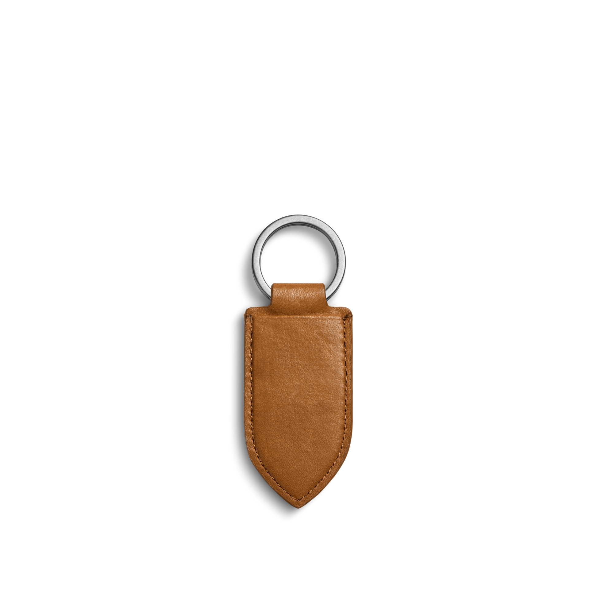 Leather Monogram Key Fob - Tan