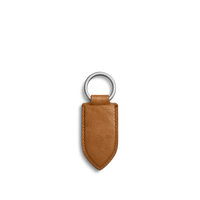 Leather Monogram Key Fob - Tan