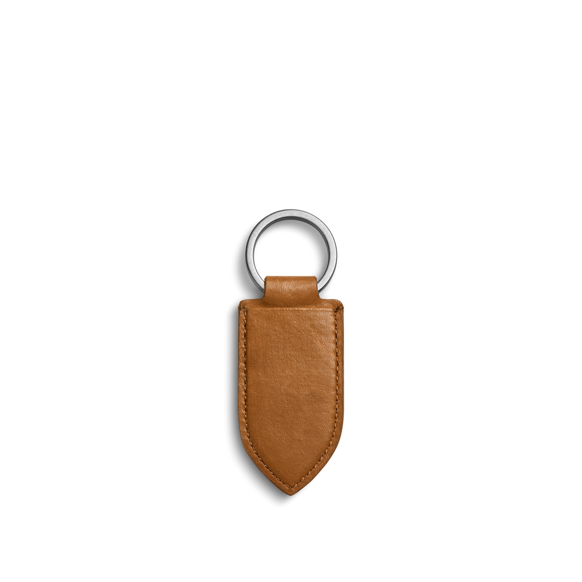 Leather Monogram Key Fob - Tan