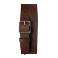 1 1/4" Center Bar Buckle Belt - Medium Brown
